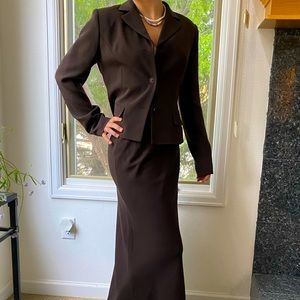 Brown Blazer coat+Long skirt bloomingdale’s set